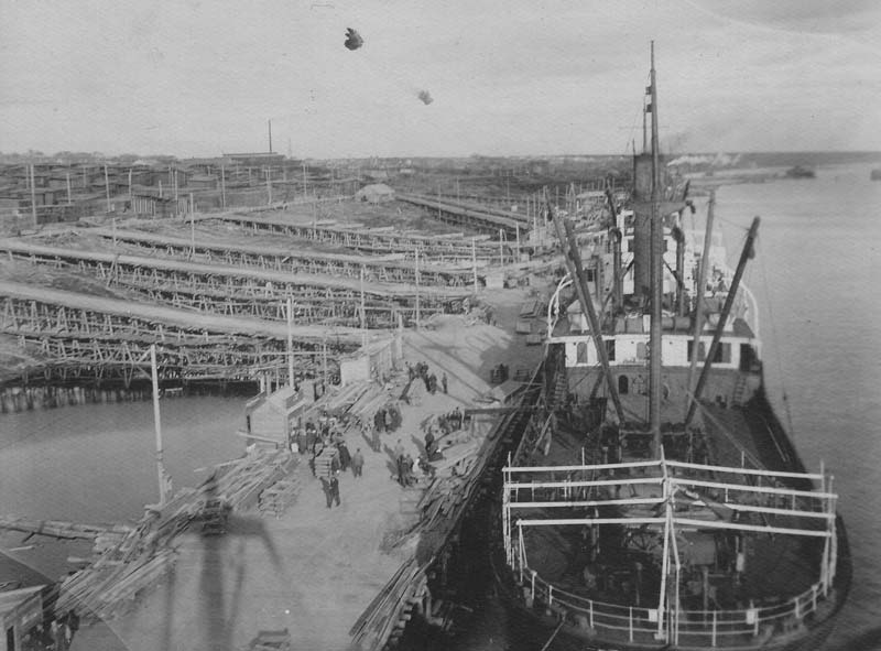 Причал морских судов лесокомбината, 1935 год.